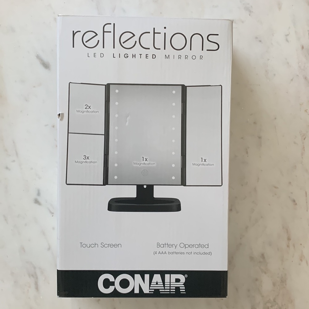 Conair Reflections TriPanel LED Plastic 1x 2x 3X Magnification Mirror - Picture 15 of 16